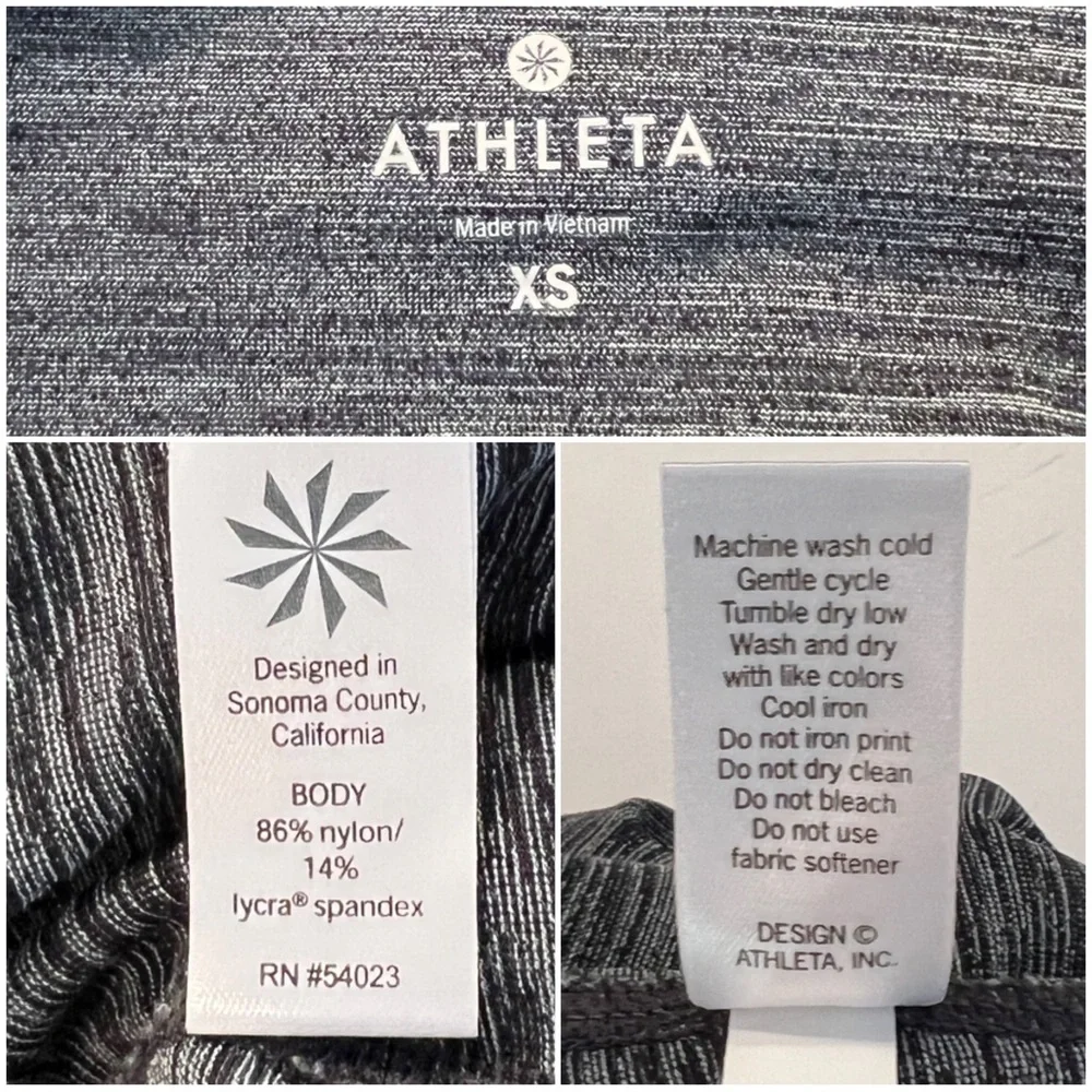 •ATHLETA•‎ Gray Chatarunga High Rise Criss Cross Leggings Yoga Size XS
